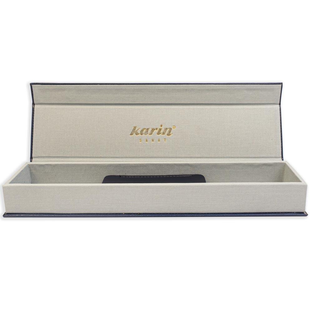 Karin Suni Deri Kalem/Fırça Kutusu Lacivert