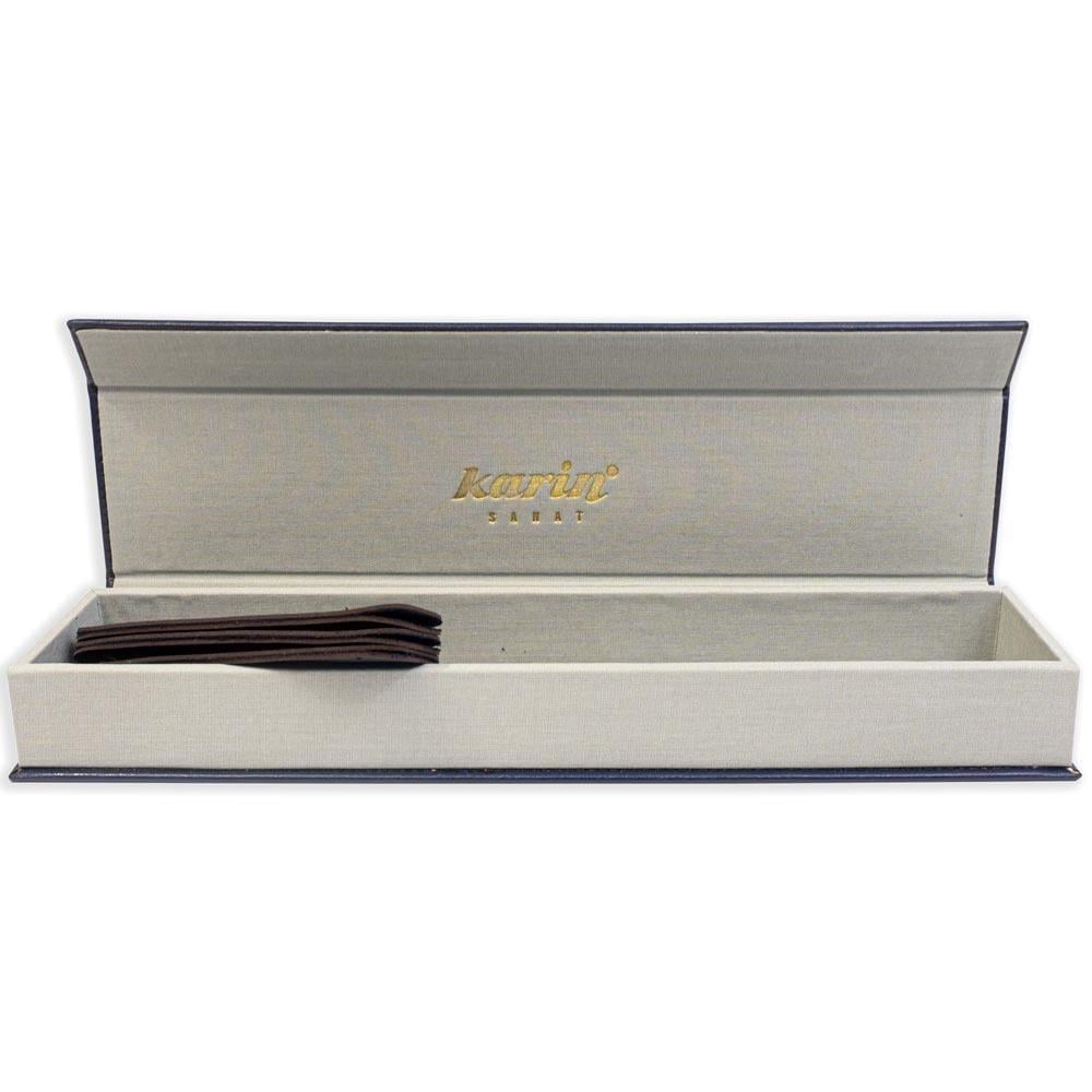 Karin Suni Deri Kalem/Fırça Kutusu Lacivert