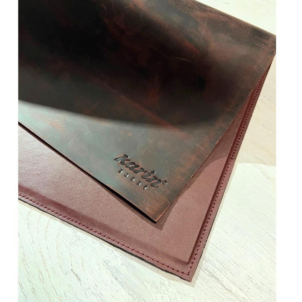 Karin Yazı Altlığı Crazy Deri Sert Kapaklı 30x40 cm Bordo