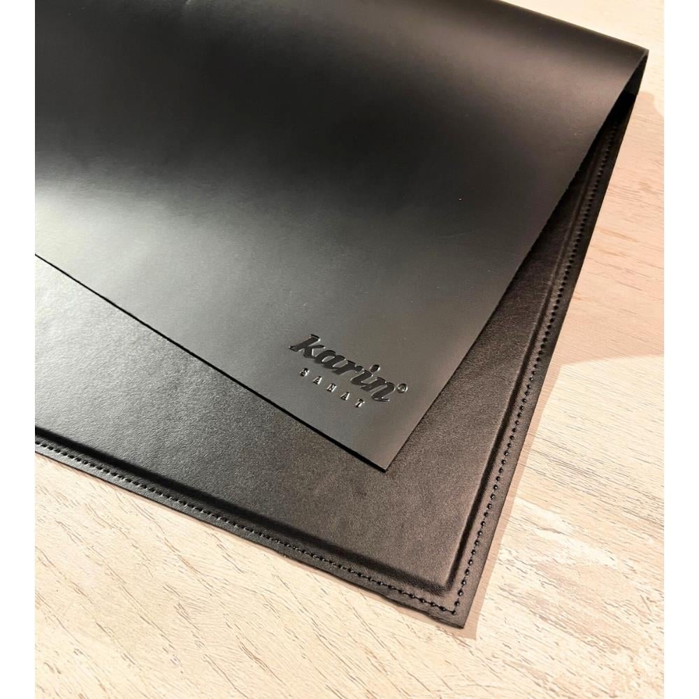 Karin Yazı Altlığı Crazy Deri Sert Kapaklı 30x40 cm Siyah