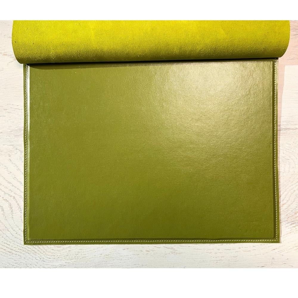 Karin Yazı Altlığı Crazy Deri Sert Kapaklı 30x40 cm Limon Yeşili
