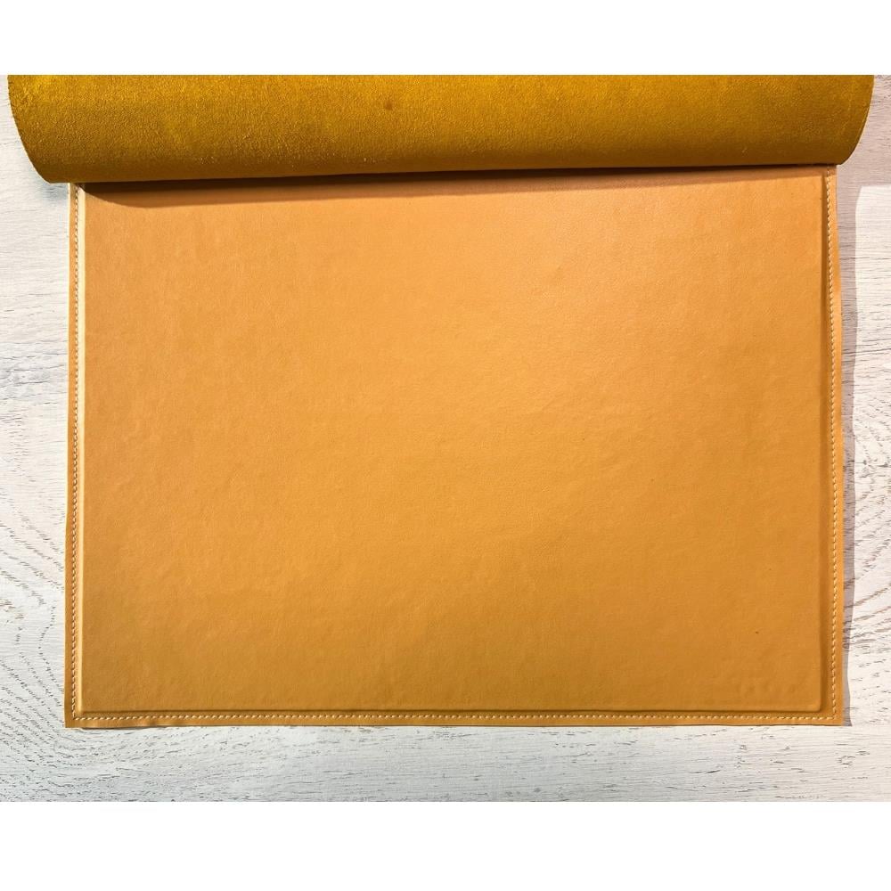 Karin Yazı Altlığı Crazy Deri Sert Kapaklı 30x40 cm Okre Sarı