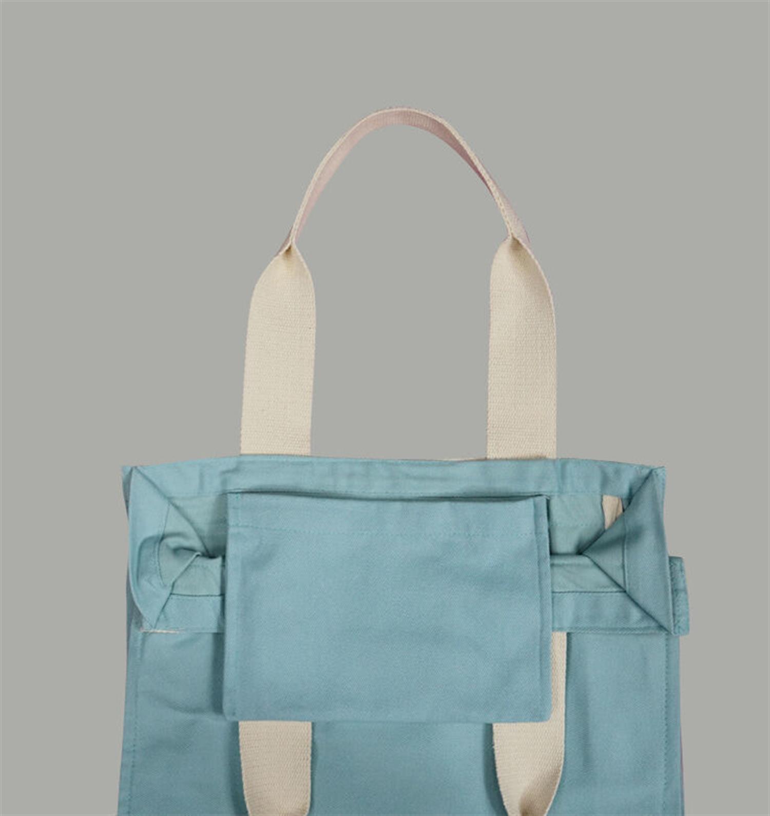 Ketebe Bez Çanta Kûfi Mücerret Mavi