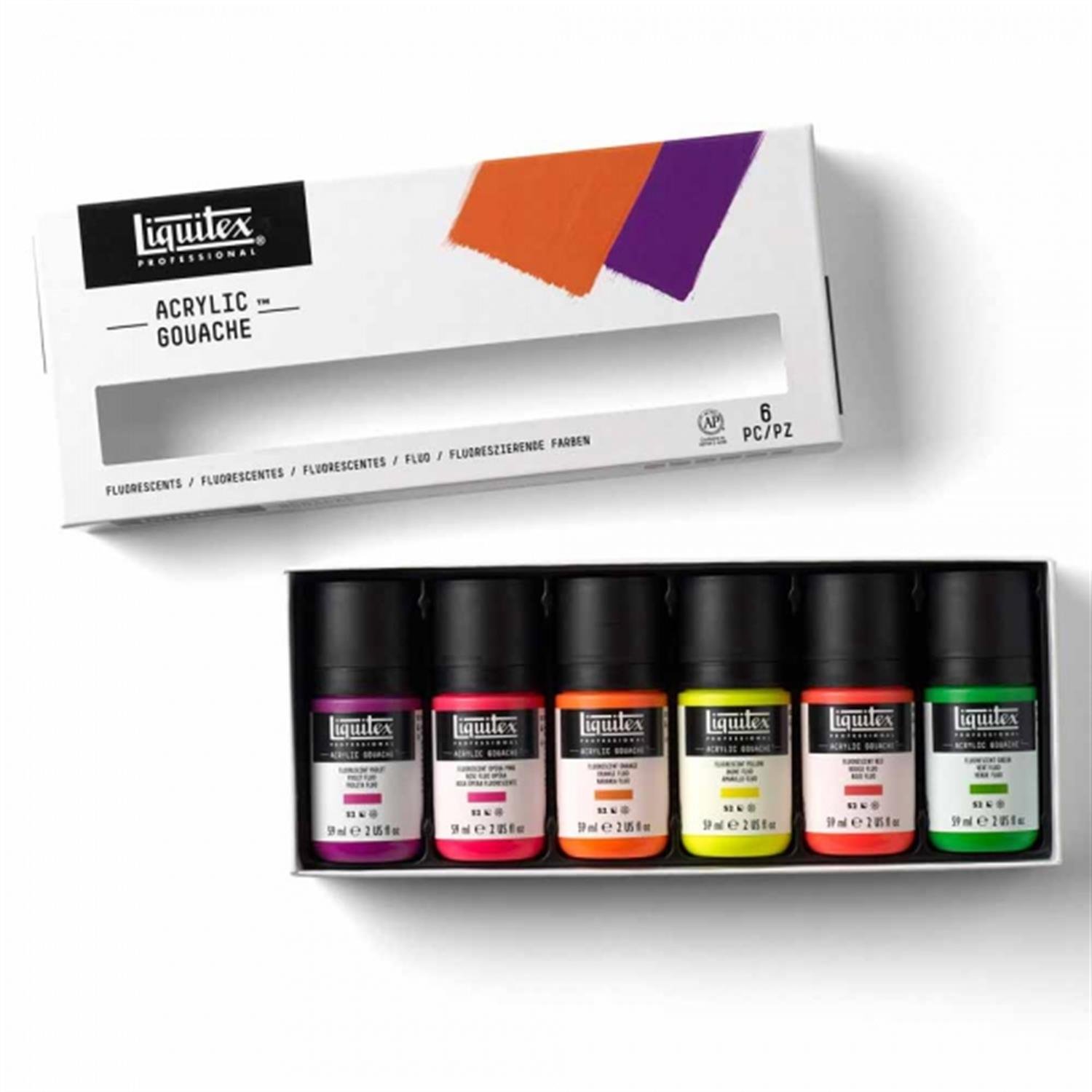 Liquitex Professional Acrylic Goauche Akrilik Guaj Boya Set 6x59 ml Fluorescents
