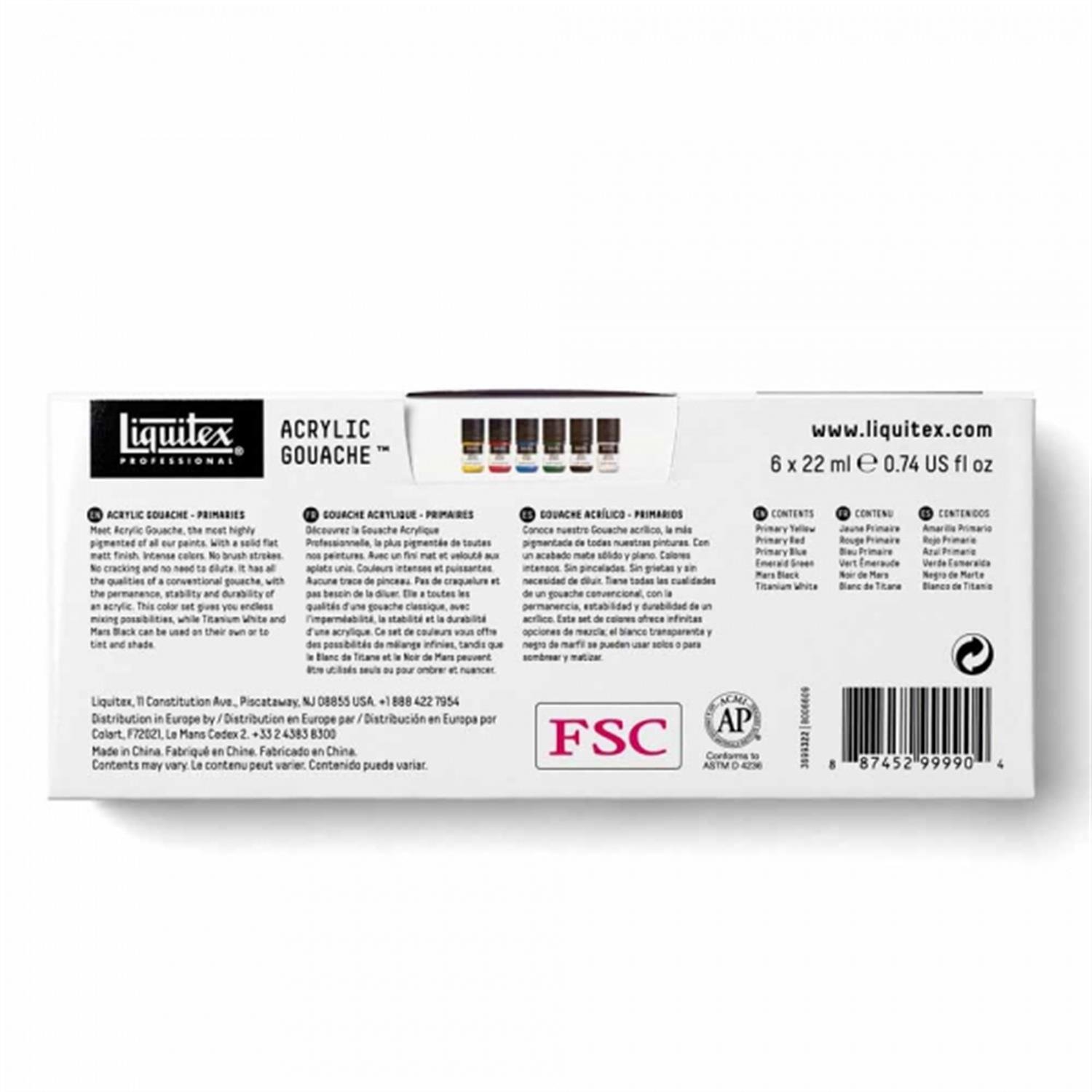 Liquitex Professional Acrylic Goauche Akrilik Guaj Boya Set 6x22ml