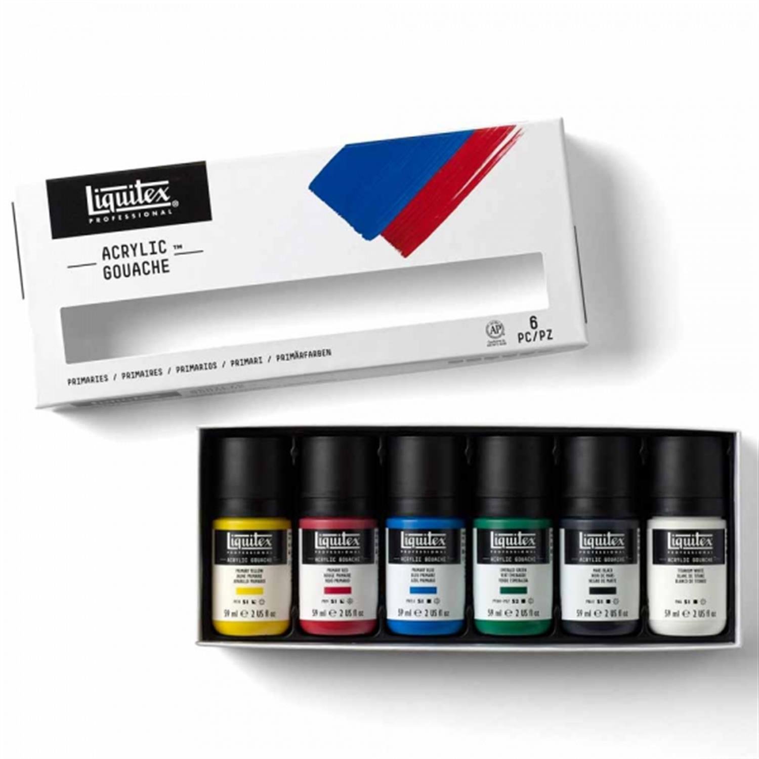 Liquitex Professional Acrylic Goauche Akrilik Guaj Boya Set 6x59 ml Primaries