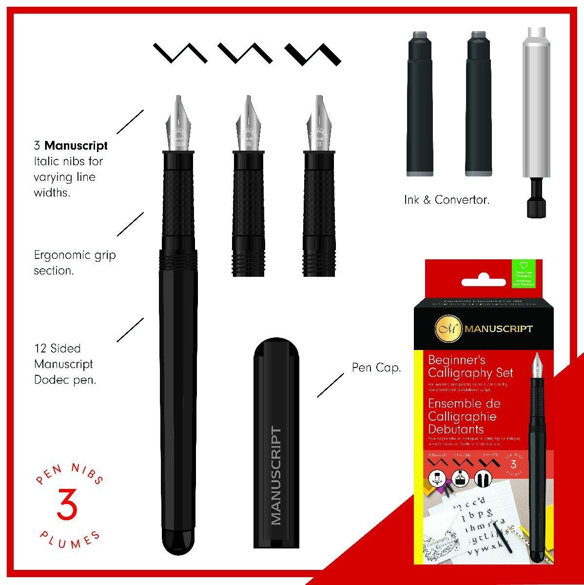 Manuscript Kaligrafi Seti Beginner 3lü Karton Kutu