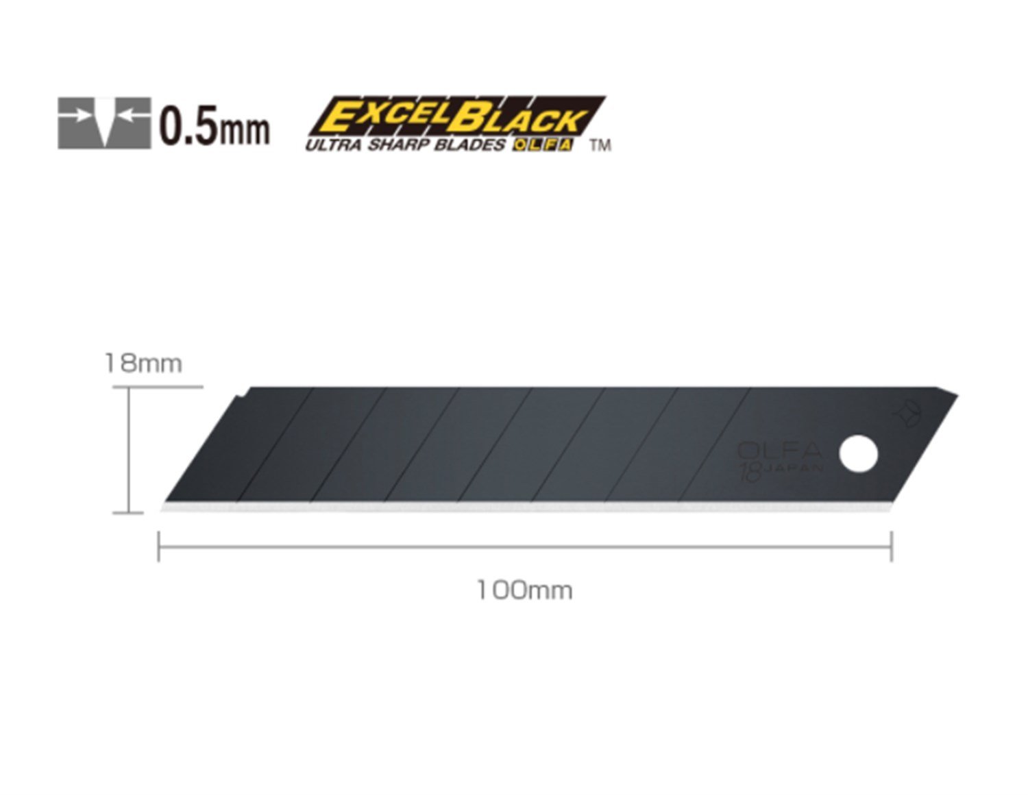 Olfa Spare Blades LBB50 / 50 Pcs 18 mm