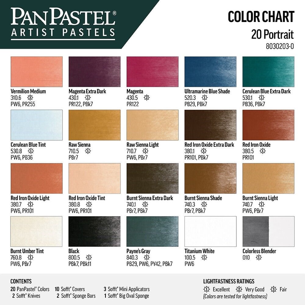 PanPastel Ultra Soft Artist Pastel Set Portrait 20li