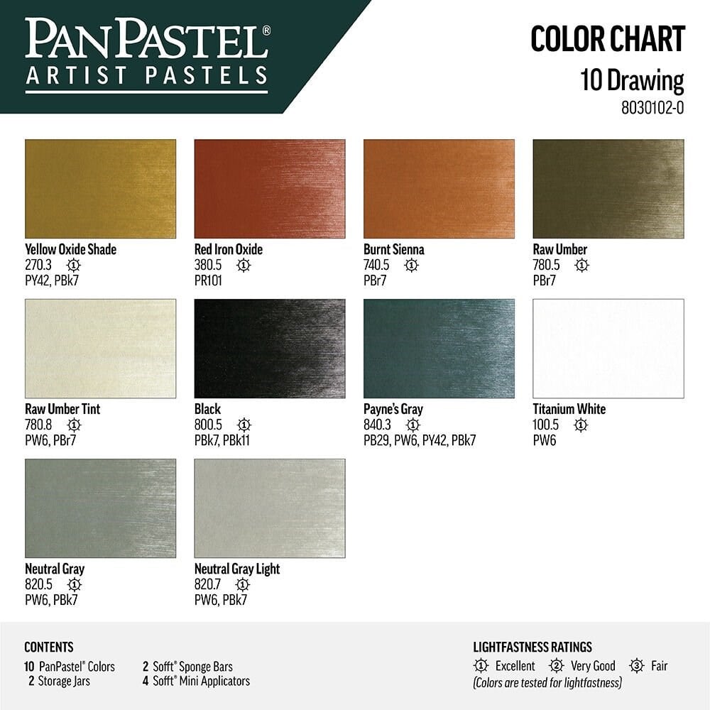 PanPastel Ultra Soft Artist Pastel Set Drawing 10lu