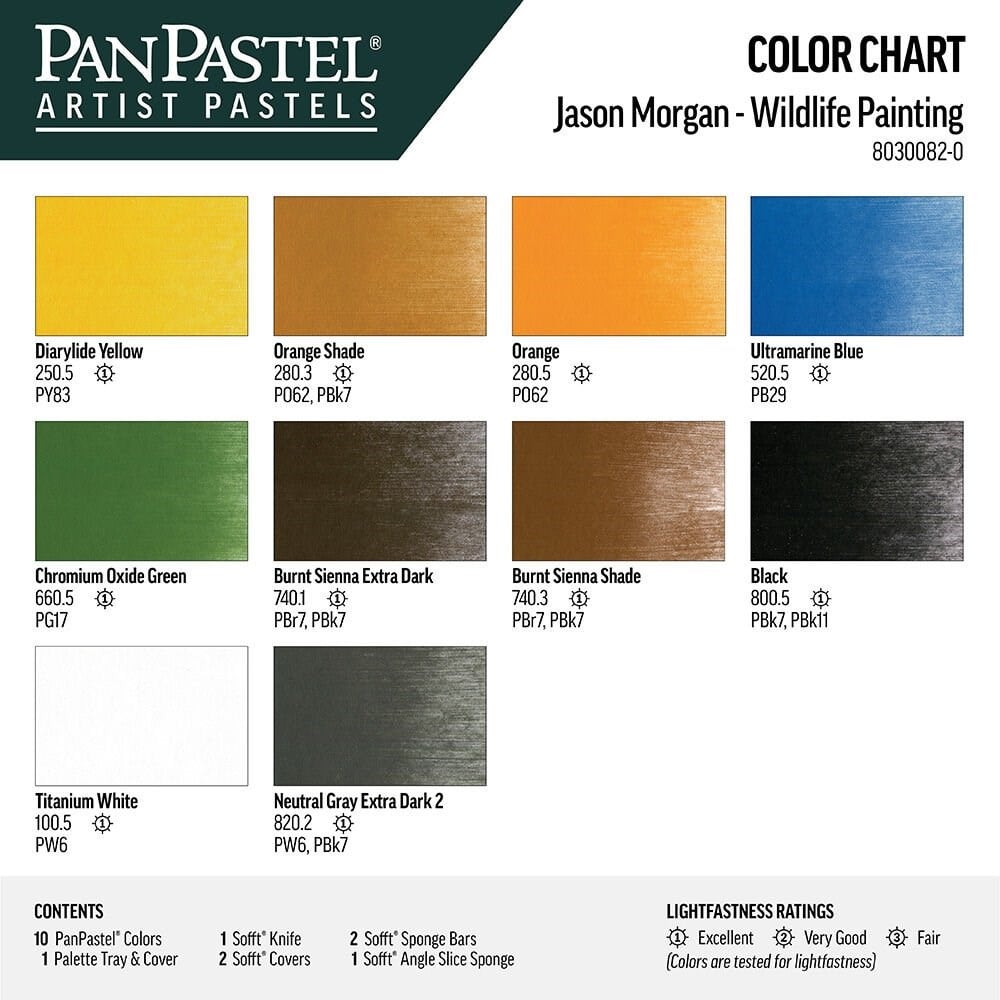 PanPastel Ultra Soft Artist Pastel Set Wildlife Painting 10lu