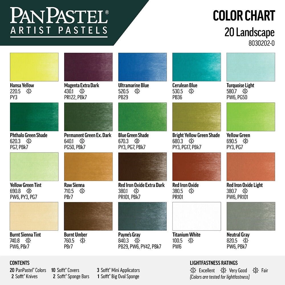 PanPastel Ultra Soft Artist Pastel Set Landscape 20li