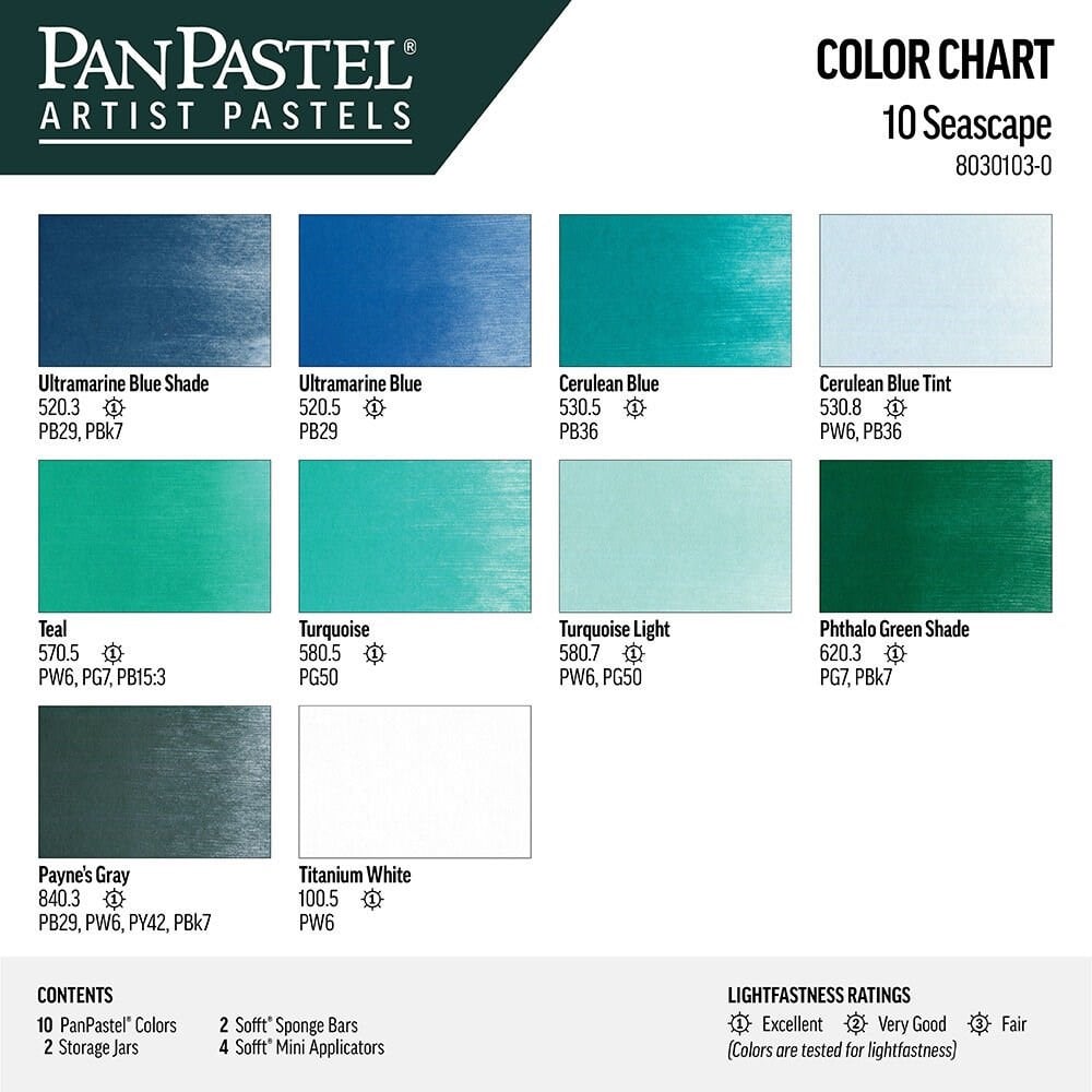 PanPastel Ultra Soft Artist Pastel Set Seascape 10lu