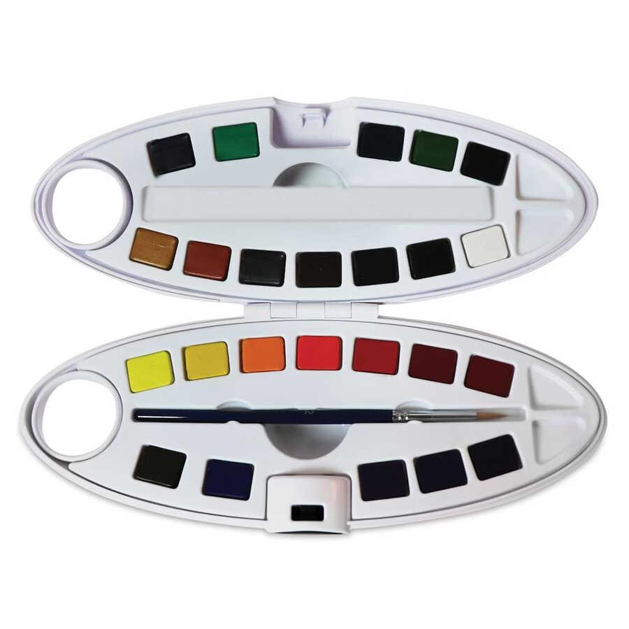 Pebeo Aquarell Watercolor Oval Dizayn Set 24'lü Plastik Kutu