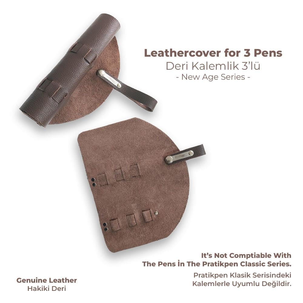 Pratik Pen Deri Kalemlik New Age 3'lü