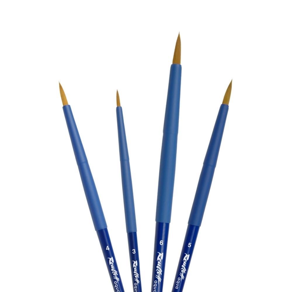 Roubloff Aqua Blue Round Sentetik Detay Resim ve Sulu BoyaFırçalar