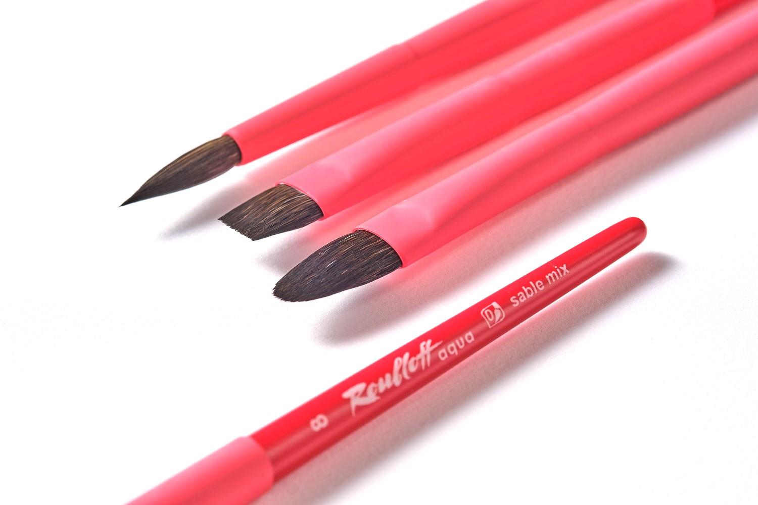 Roubloff Aqua Red Düz Samur Fırçalar