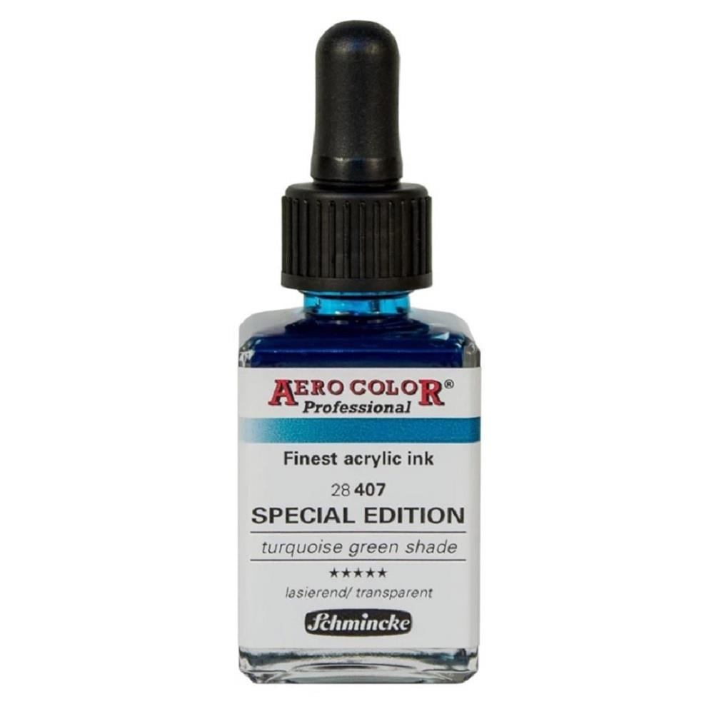 Schmincke Aero Color Professional Hat ve Airbrush Akrilik Mürekkep Special Edition 28 ml 407 Turquoise Green Shade