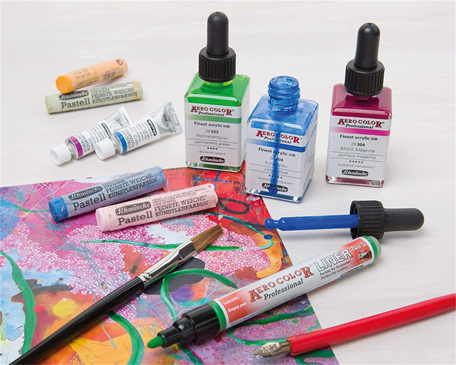 Schmincke Aero Color Professional Calligraphy and Airbrush Acrylic Inks 28 ml