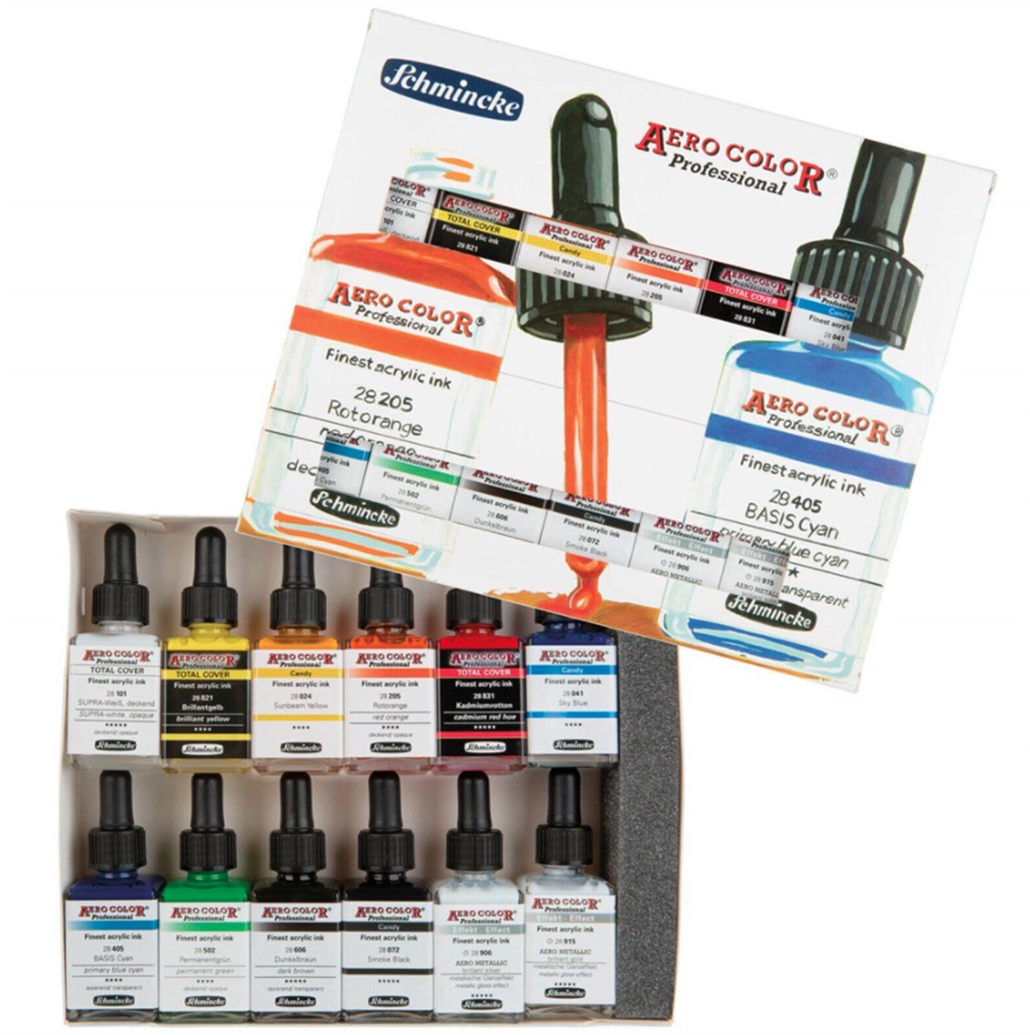 Schmincke Aerocolor Akrilik Mürekkep Set 12x28 ml