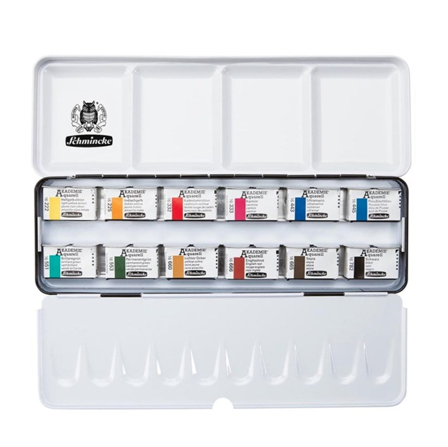 Schmincke Akademie Aquarell 12'li Tam Tablet 75312