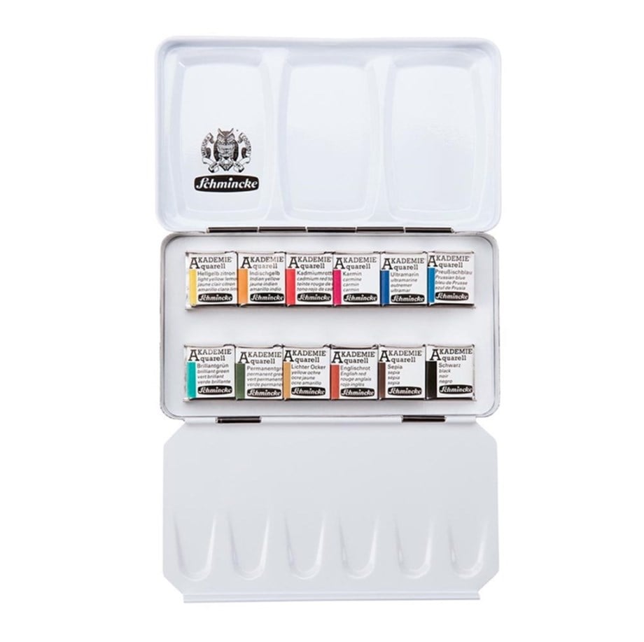 Schmincke Akademie Aquarell 12'li Yarım Tablet 75112