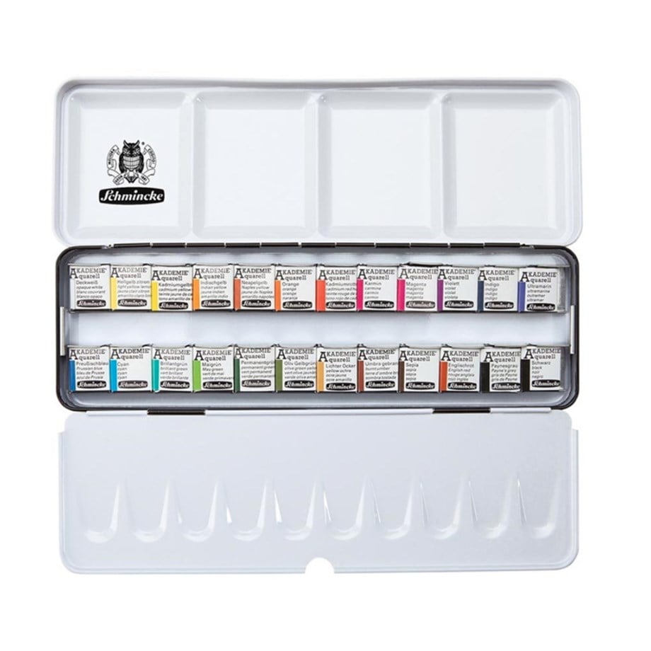 Schmincke Akademie Aquarell 24'lü Yarım Tablet 75424