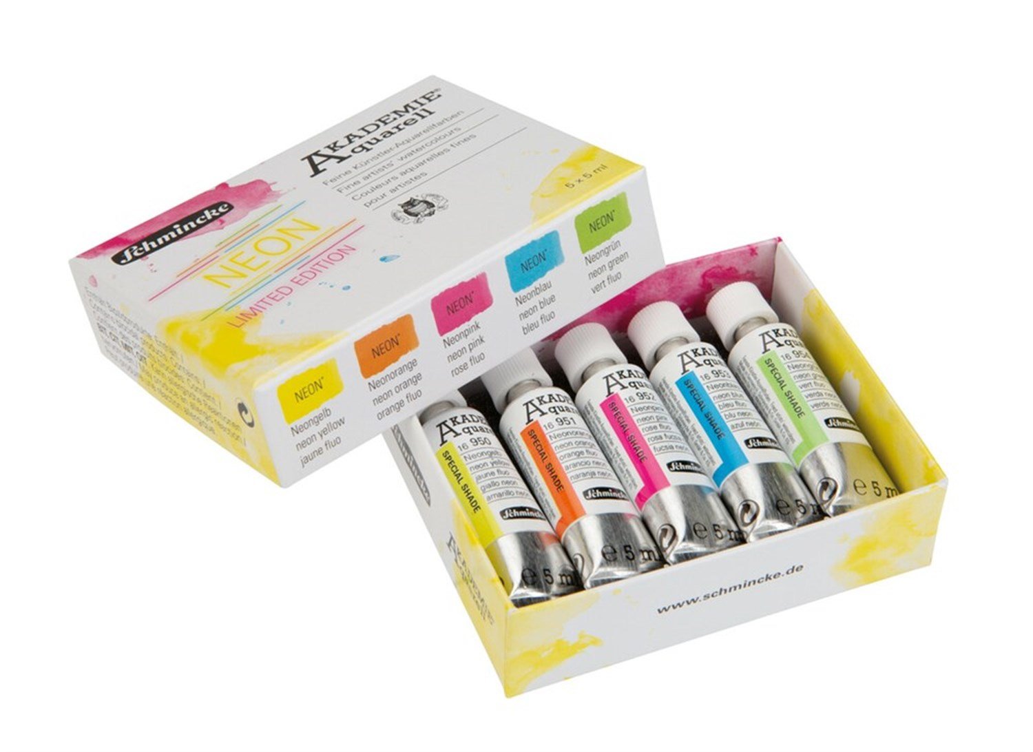 Schmincke Akademie Aquarell Neon Tüp Sulu Boya Seti 5 x 5 ml