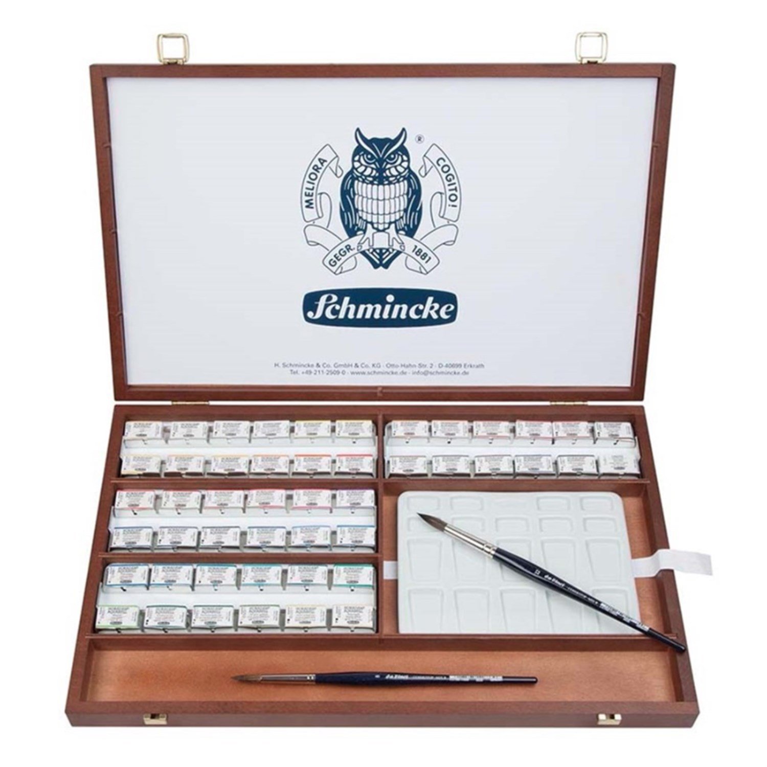 Schmincke Horadam Aquarell Sulu Boya Set Tam Tablet Ahşap Kutu 48 Renk 74347