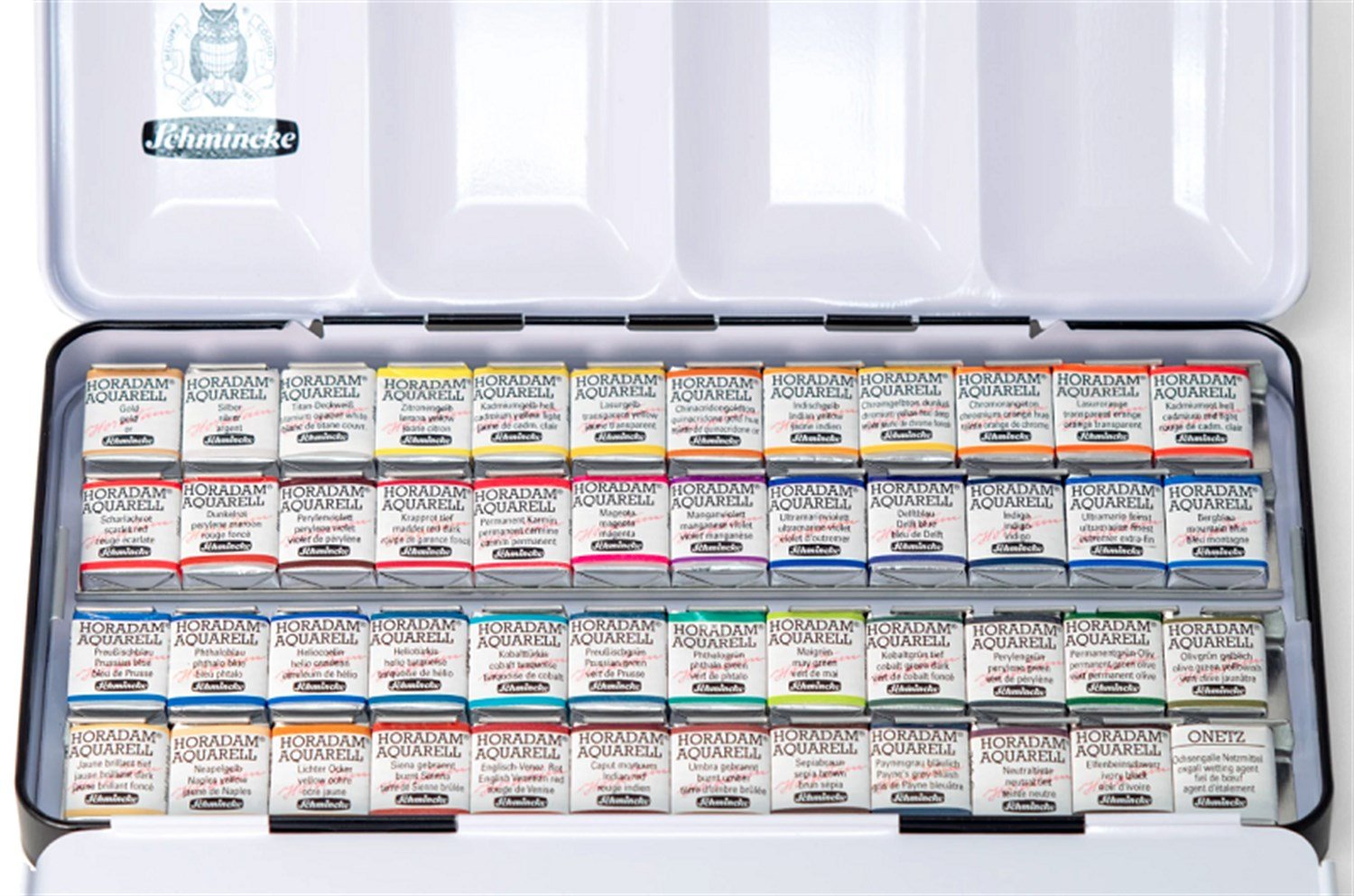 Schmincke Horadam Aquarell Sulu Boya Set Yarım Tablet Metal Kutu 48 Renk 74448