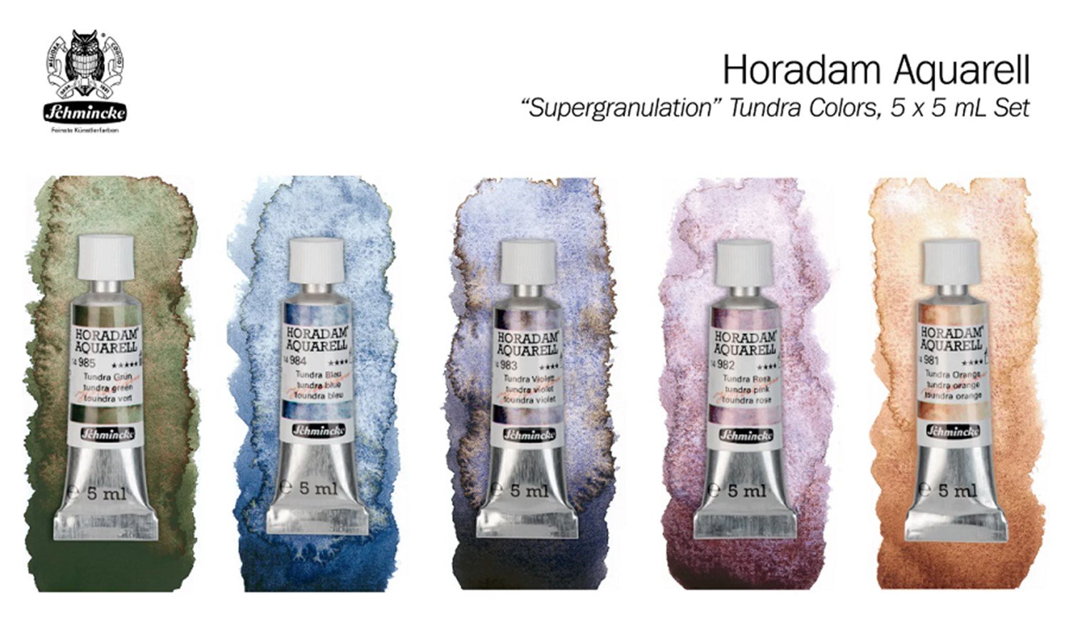 Schmincke Horadam Aquarell Supergranulation Tube Water Colour Set 5 x 5 ml Tundra