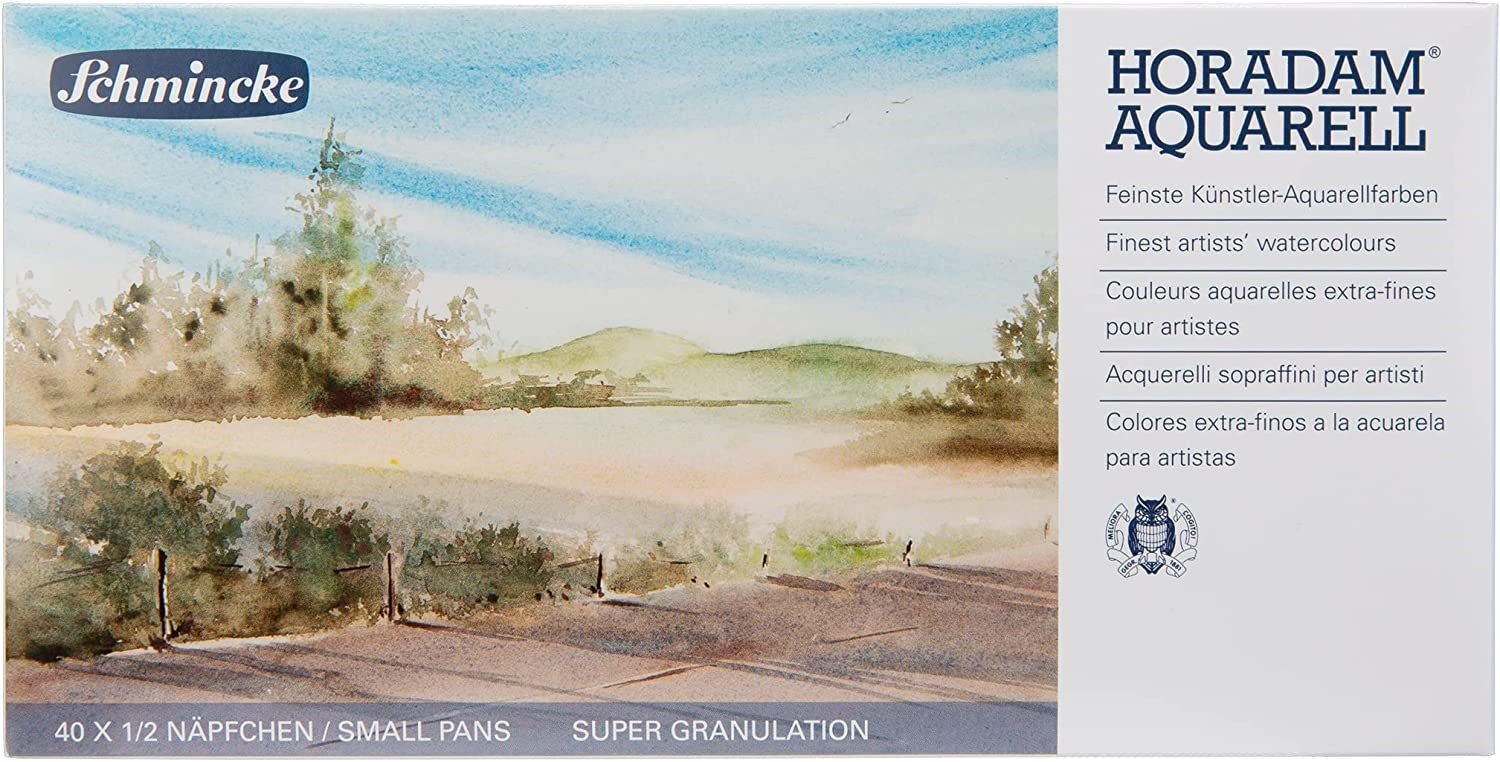 Schmincke Horadam Aquarell Supergranulation Sulu Boya Set Yarım Tablet 40 Renk