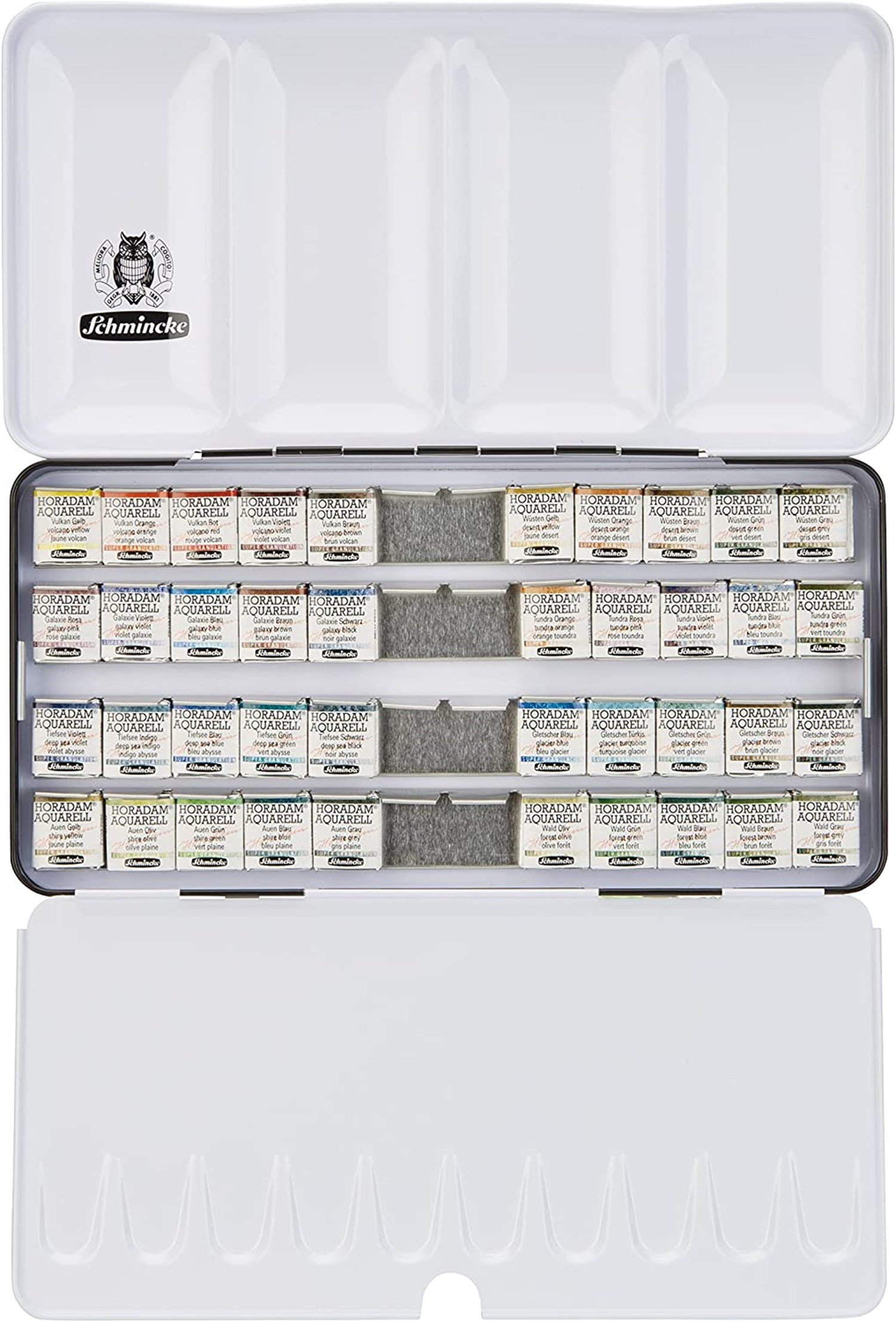 Schmincke Horadam Aquarell Supergranulation Sulu Boya Set Yarım Tablet 40 Renk