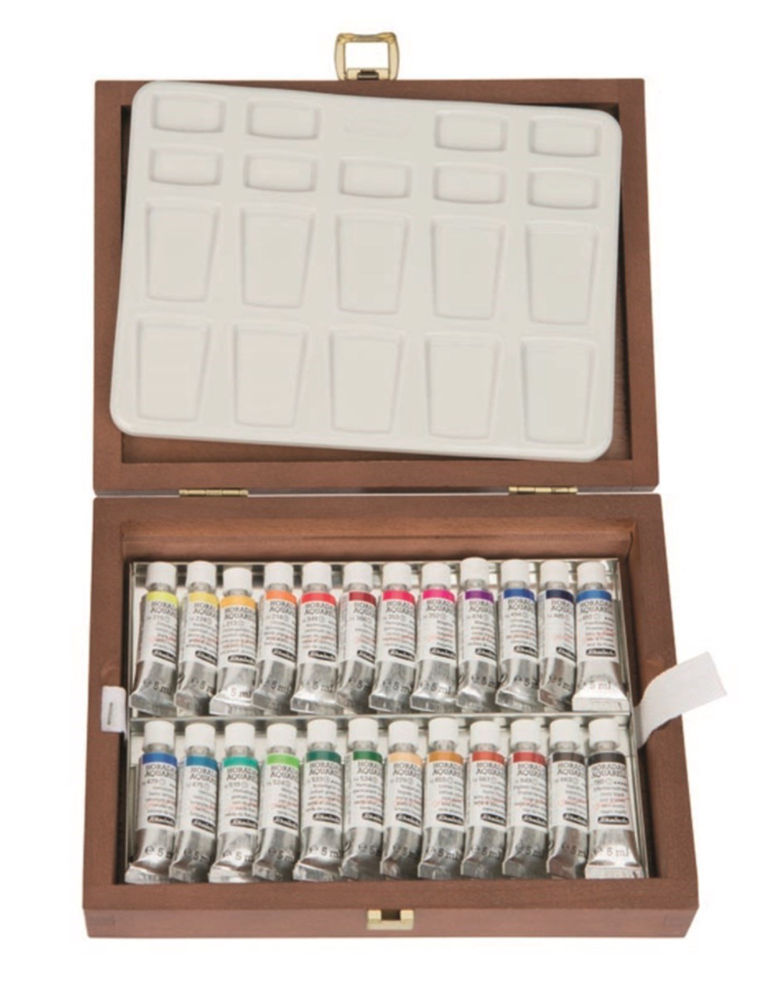 Schmincke Horadam Aquarell Tube Water Colour Set Wooden Box 24x5 ml 74224