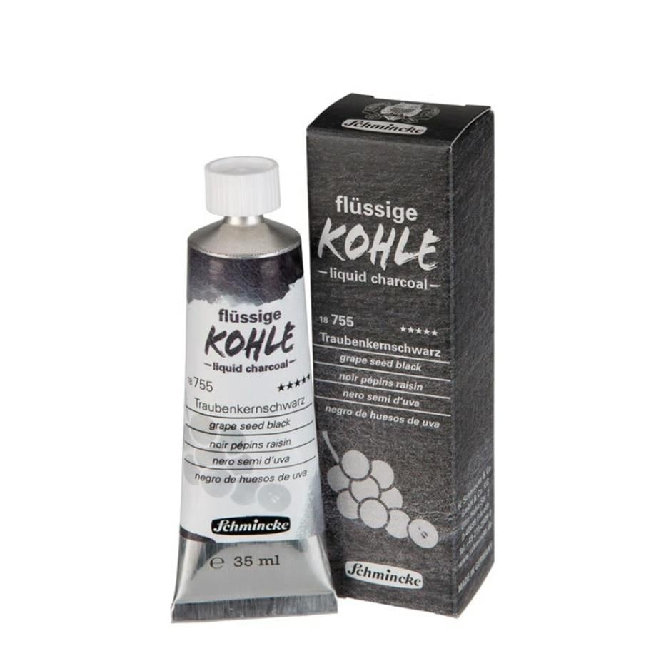 Schmincke Kohle Liquid Charcoal Sıvı Kömür 35 ml Grape Seed Black