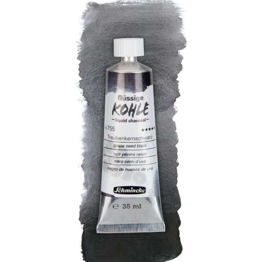 Schmincke Kohle Liquid Charcoal Sıvı Kömür 35 ml Grape Seed Black