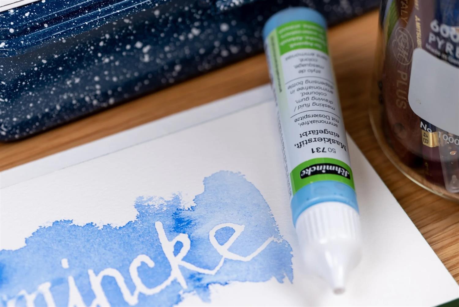 Schmincke Medium Masking Fluid Maskeleme Sıvısı Mavi Renkli