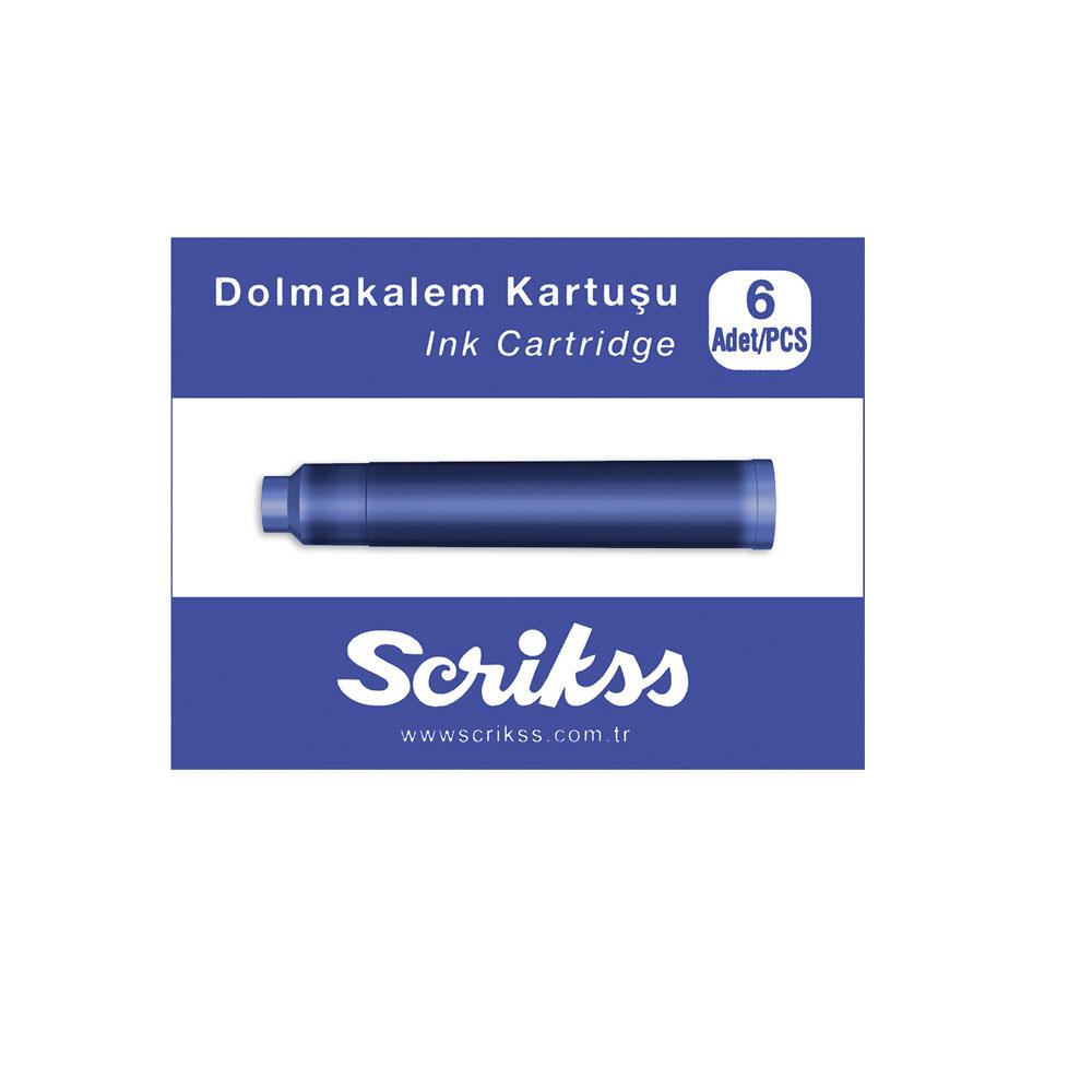 Scrikss Dolmakalem Kartuşu Mavi 6'lı