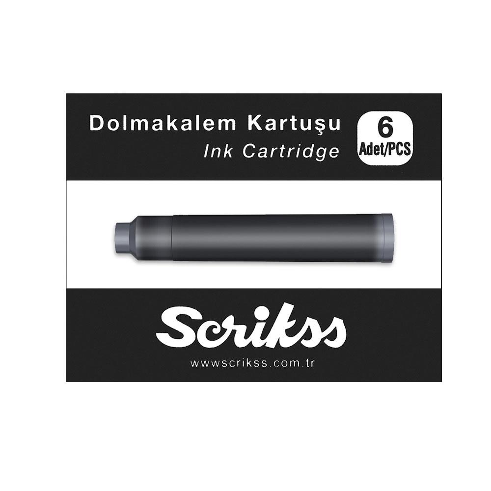 Scrikss Dolmakalem Kartuşu Siyah 6'lı
