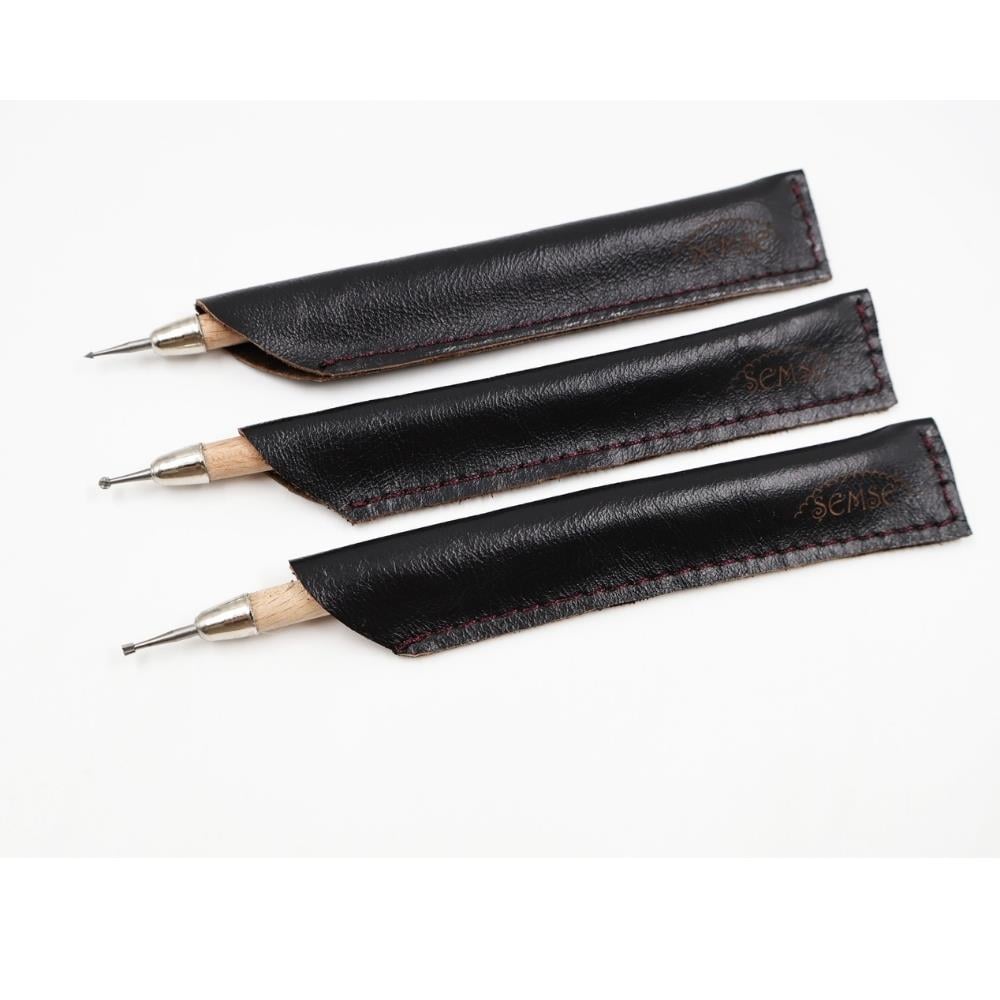 Şemse Art Metal Mühre 3lü Set Deri Kılıflı