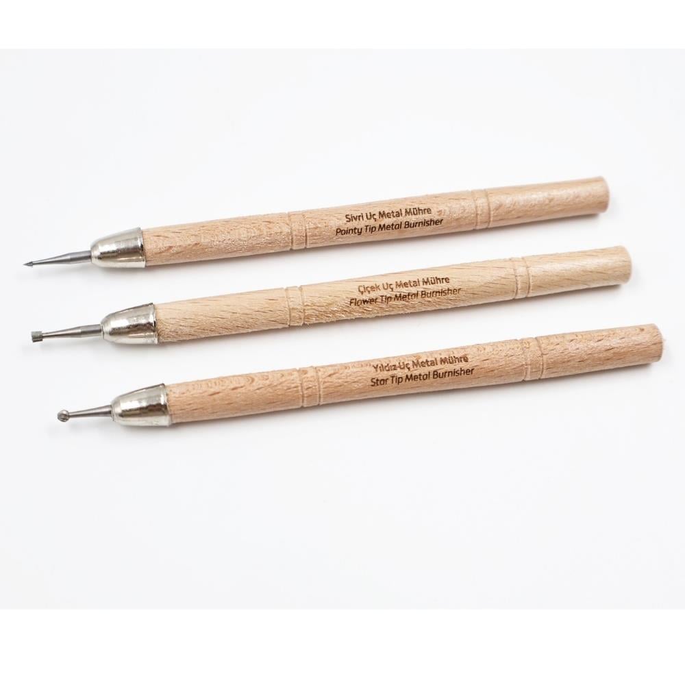 Şemse Art Metal Mühre 3lü Set Deri Kılıflı