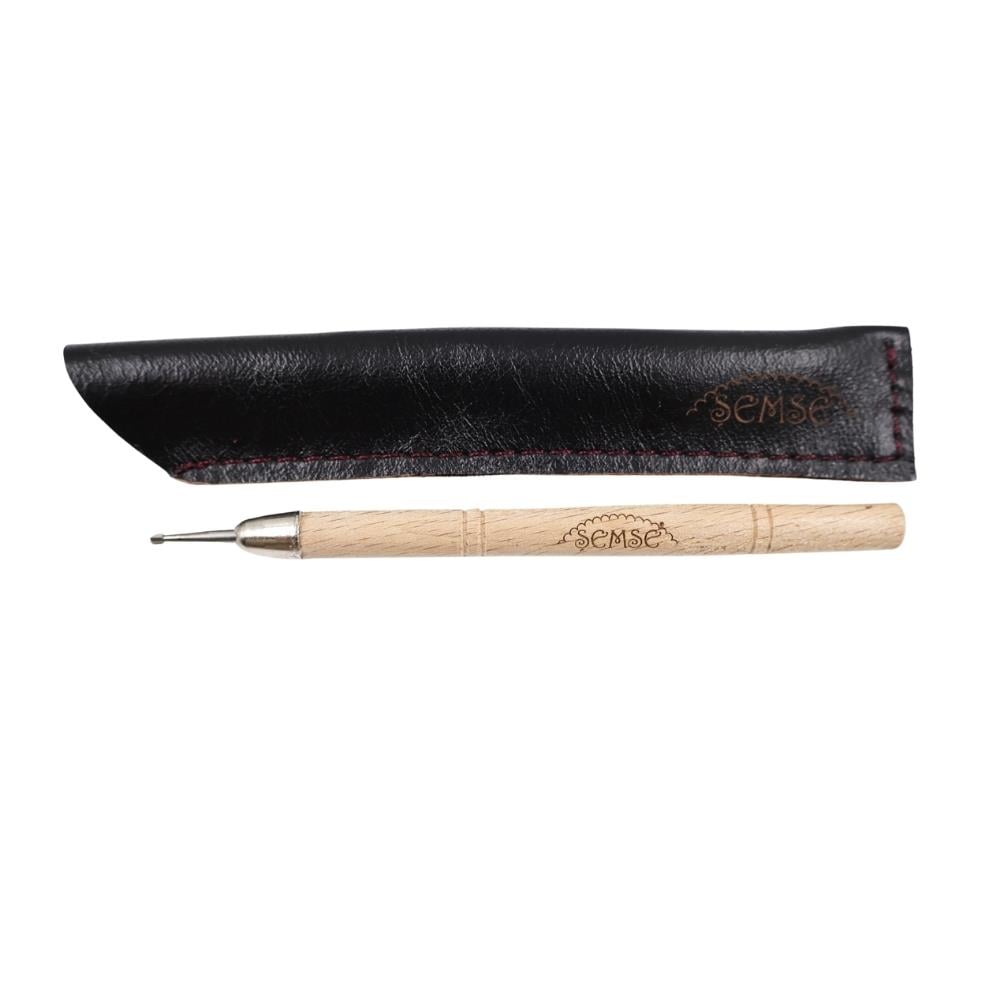 Şemse Art Metal Mühre Çiçek Uçlu Deri Kılıflı