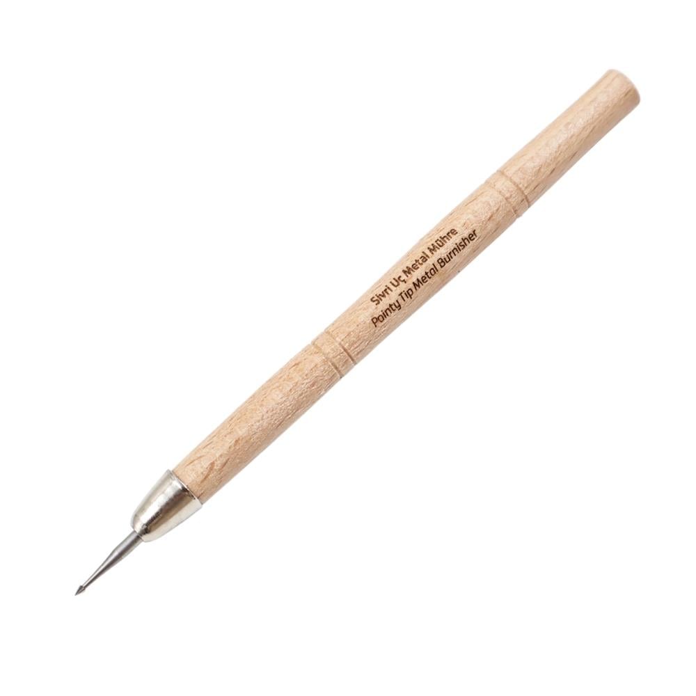 Şemse Art Metal Mühre Sivri Uçlu Deri Kılıflı