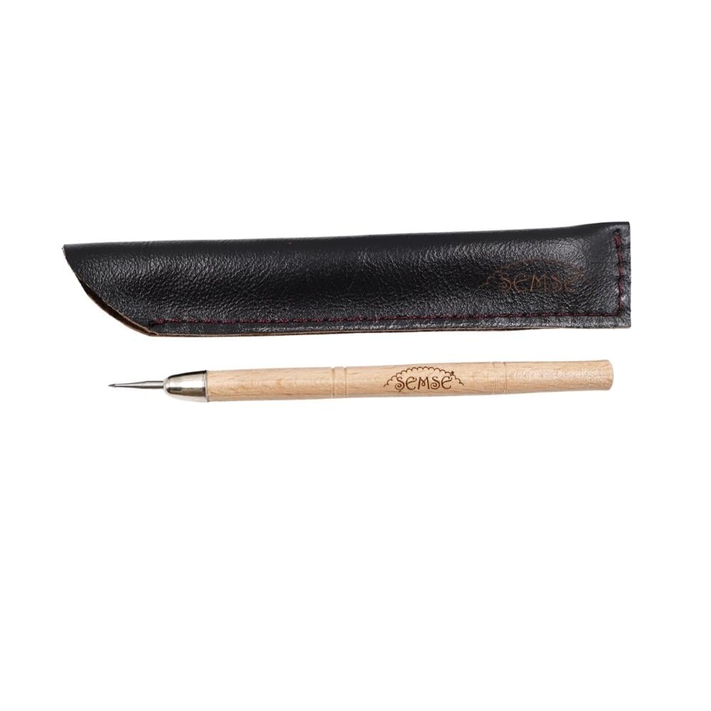 Şemse Art Metal Mühre Sivri Uçlu Deri Kılıflı