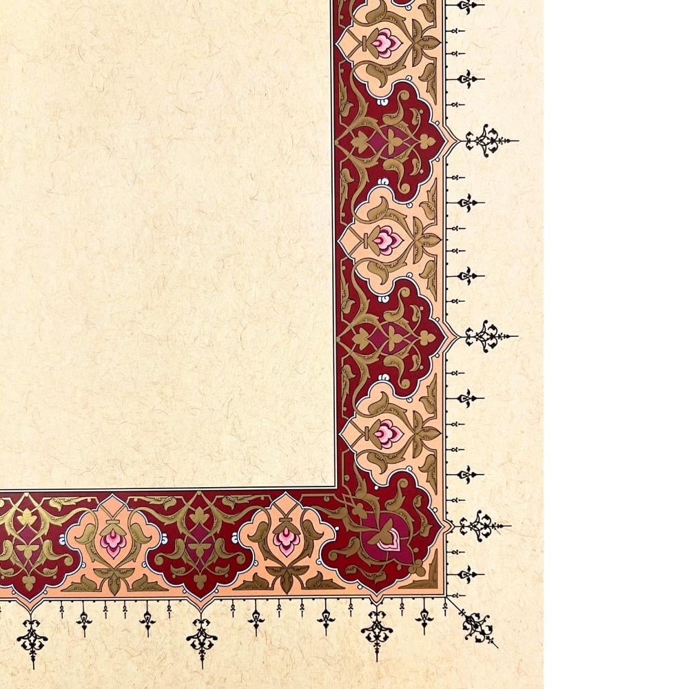 Tezhipli İçi Boş Mat Kuşe Meşk Kağıdı No.4 Kırmızı