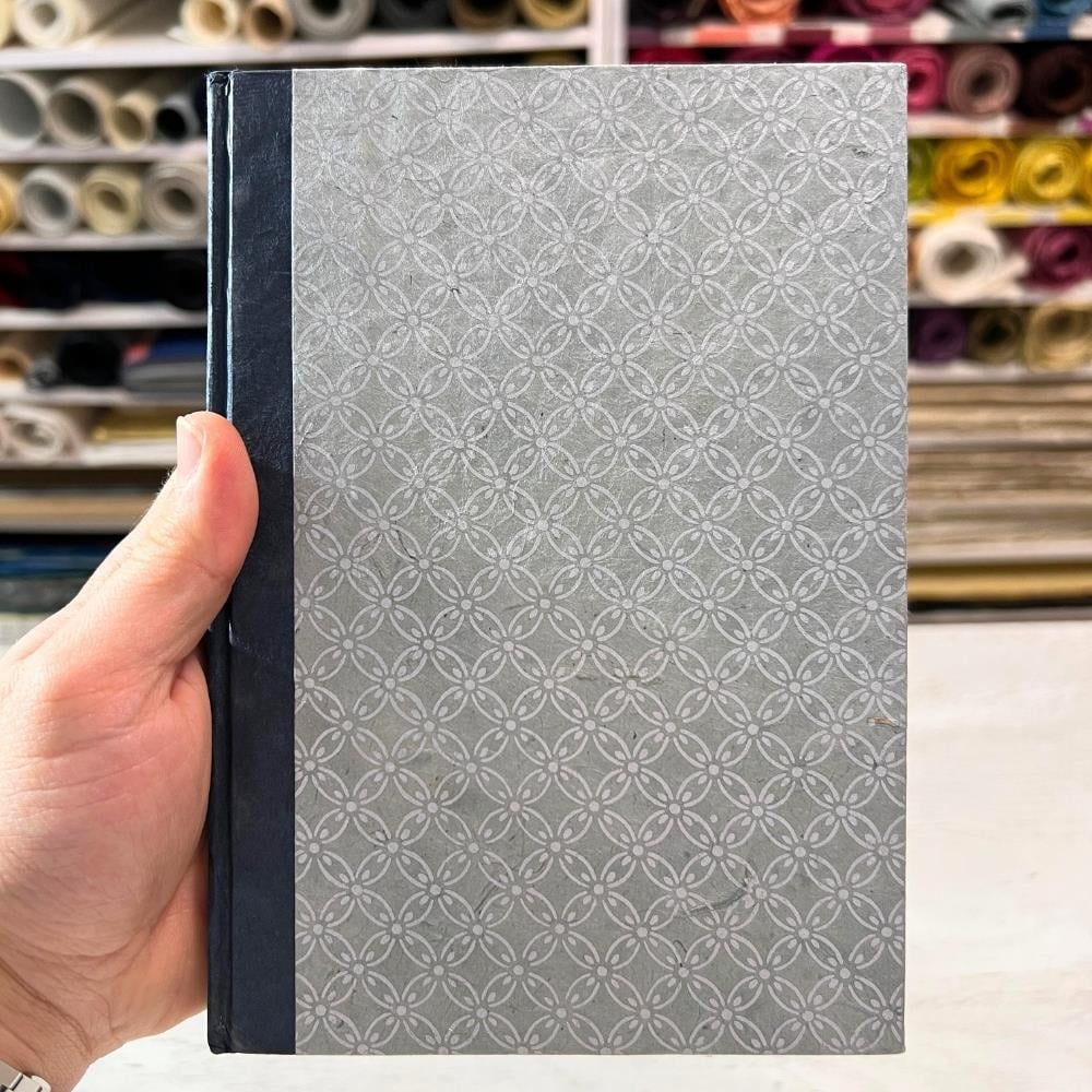 Tiryakiart El Yapımı Defter Circle Blossom Serisi 15x21 cm 80 yp 40 Light Blue/Gold