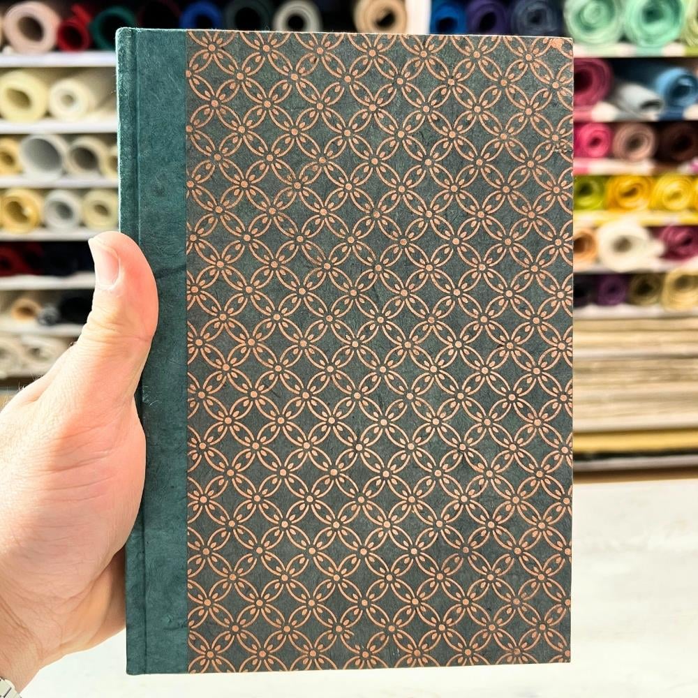 Tiryakiart El Yapımı Defter Circle Blossom Serisi 15x21 cm 80 yp 77 Stone Grey/Copper