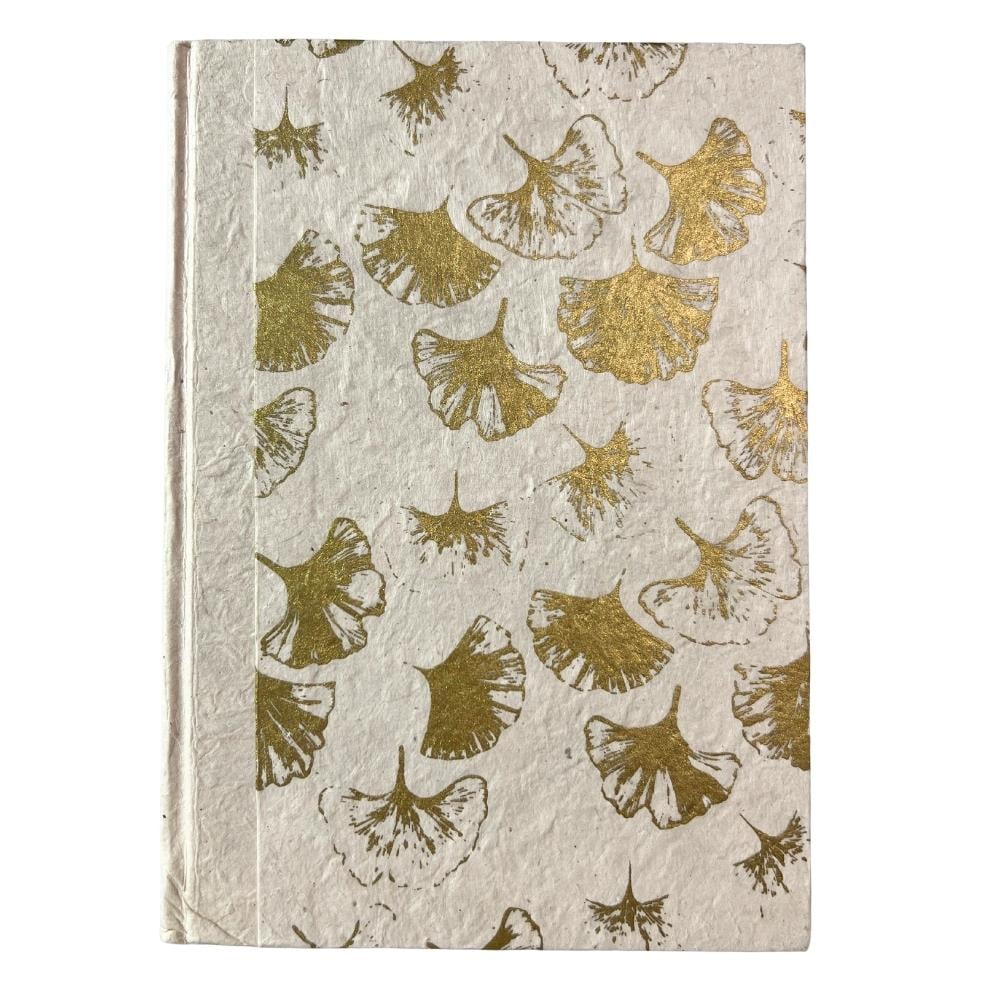 Tiryakiart El Yapımı Defter Ginkgo Serisi 15x21 cm 80 yp 02 Natural/Gold
