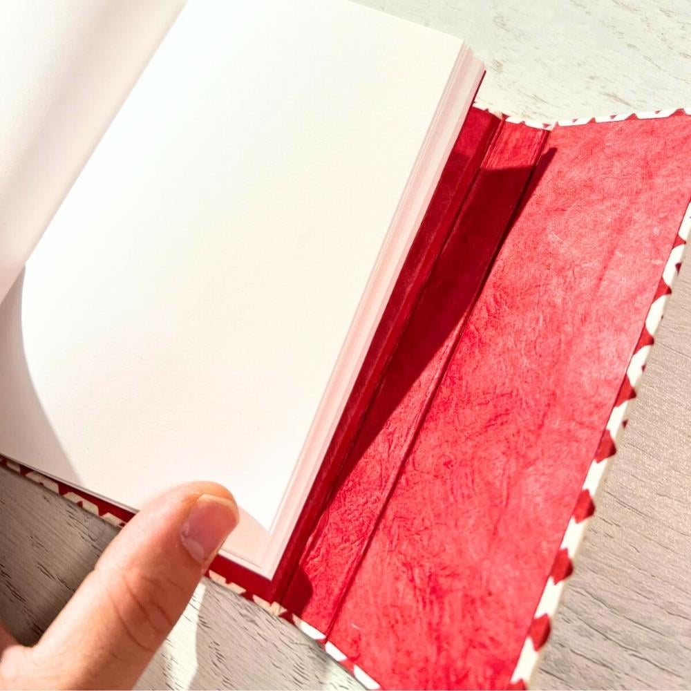 Tiryakiart El Yapımı Defter Japanese Circle Serisi A6 60 yp 22 Red