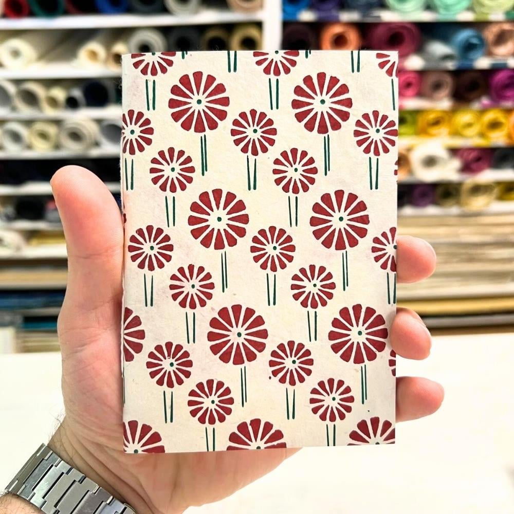 Tiryakiart El Yapımı Defter Journal Marguerite Serisi A6 36 yp 22 Red